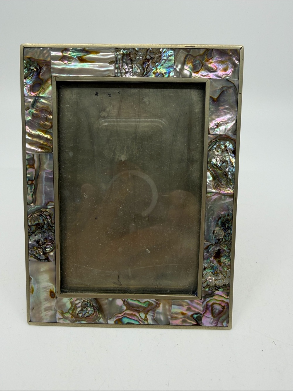 Mexican Alpaca silver With Abalone Shell Inlay Photo Frame - Iridescent Accent